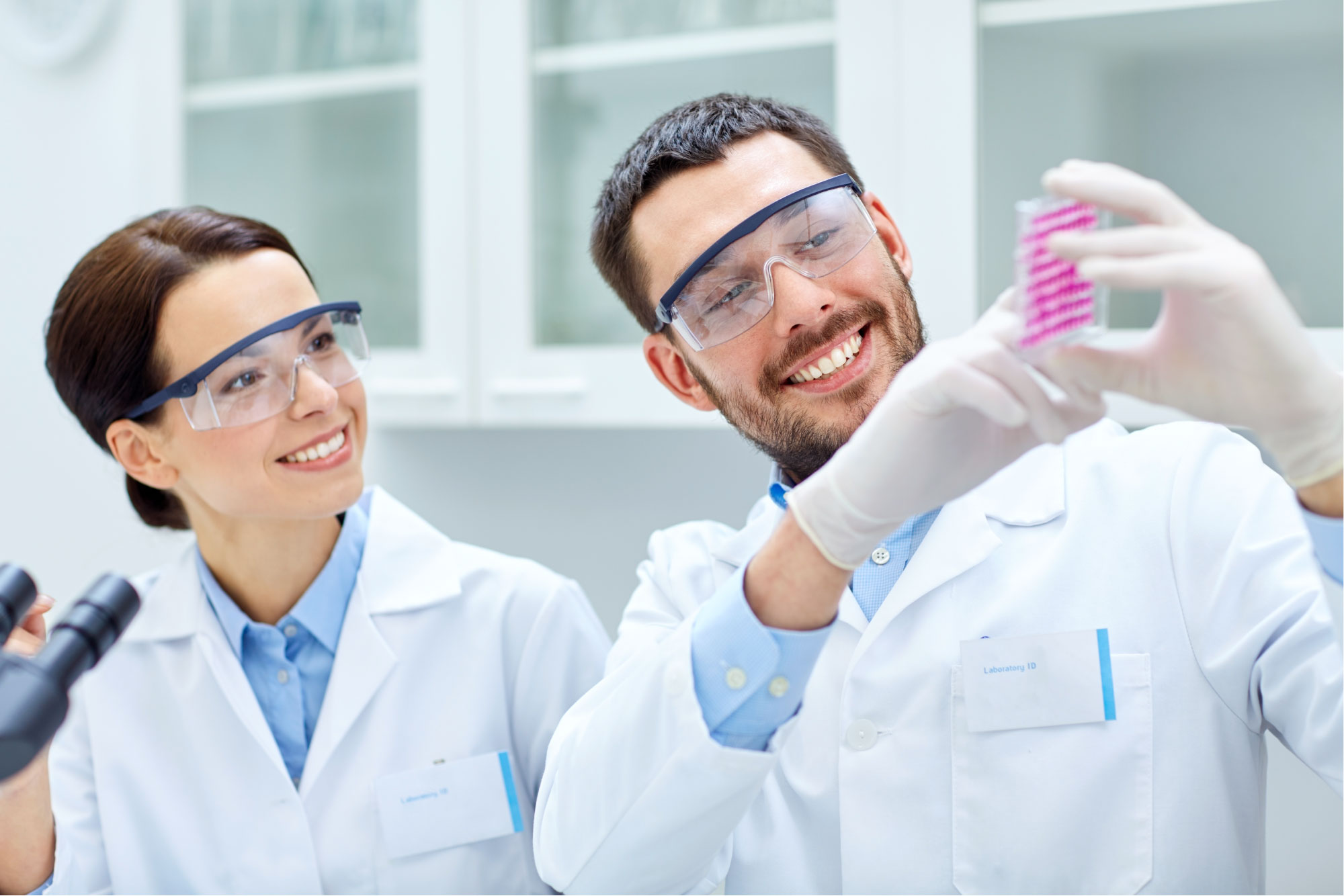 working with lab supplies